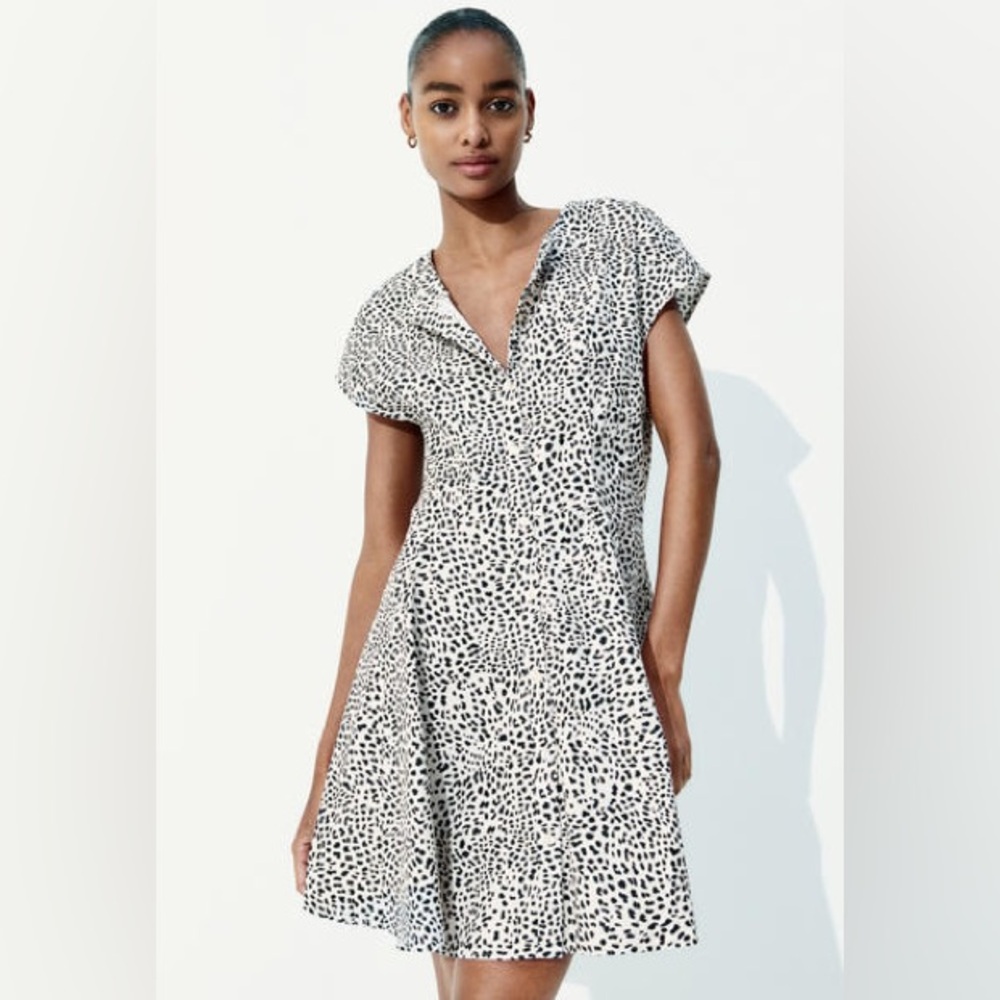 H&M Black and White Wrap Mini Dress
